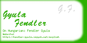 gyula fendler business card